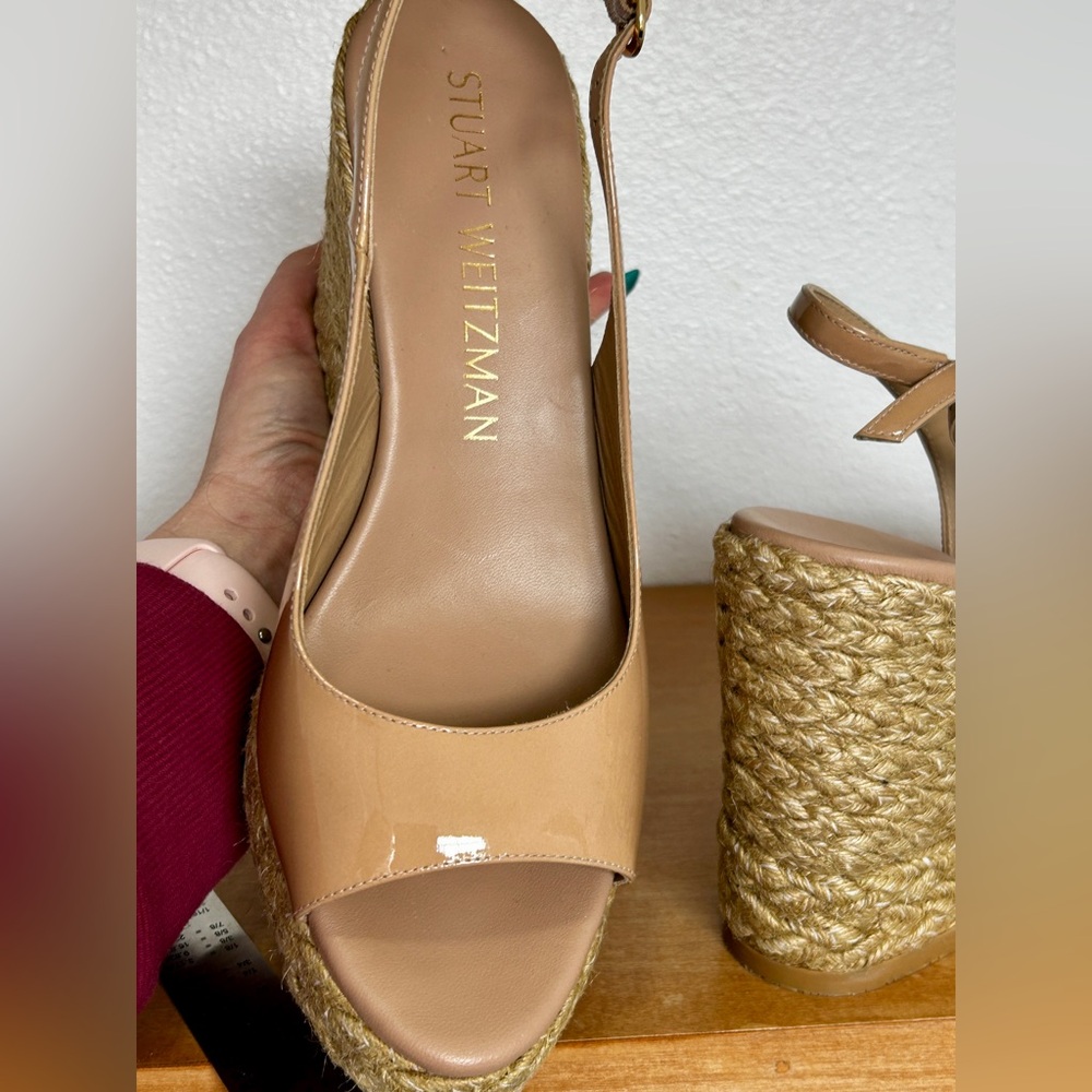Stuart Weitzman "Island" slingback espadrille wedges. Size 11B Brand New